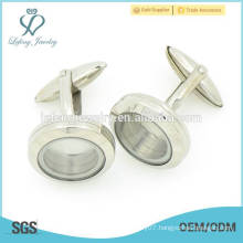 Top selling plain silver stainless steel 316l screw floating locket cufflinks for mens shirts